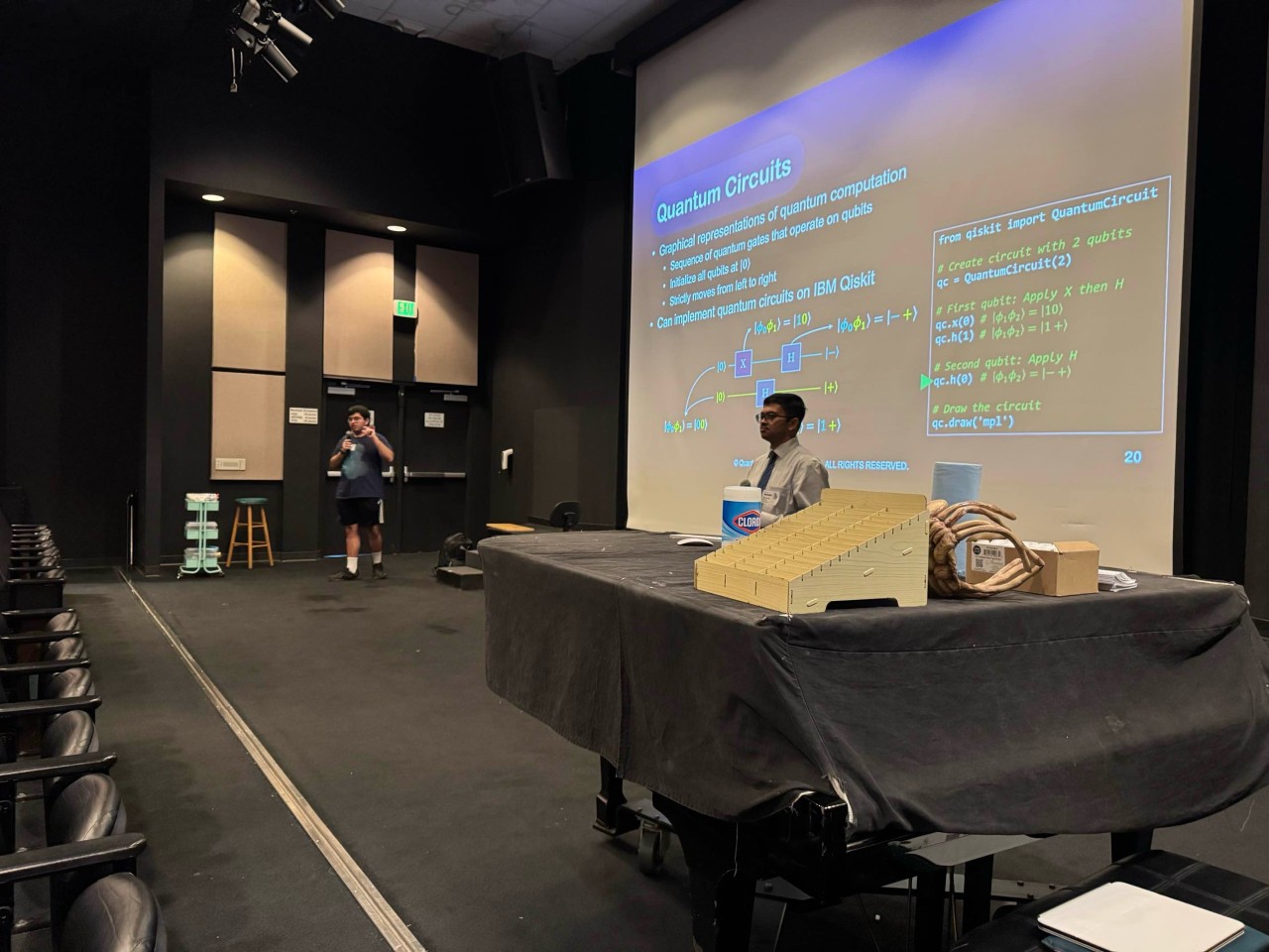 Diptanshu and Hamed speaking at the Fairmont Preparatory Academy workshop
